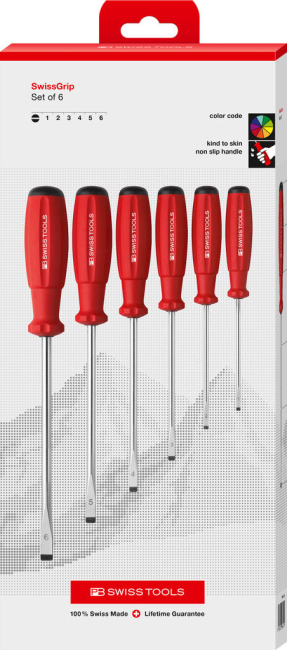 Preview: PB Swiss Grip Schlitz Schraubendreher Satz 1 - 6